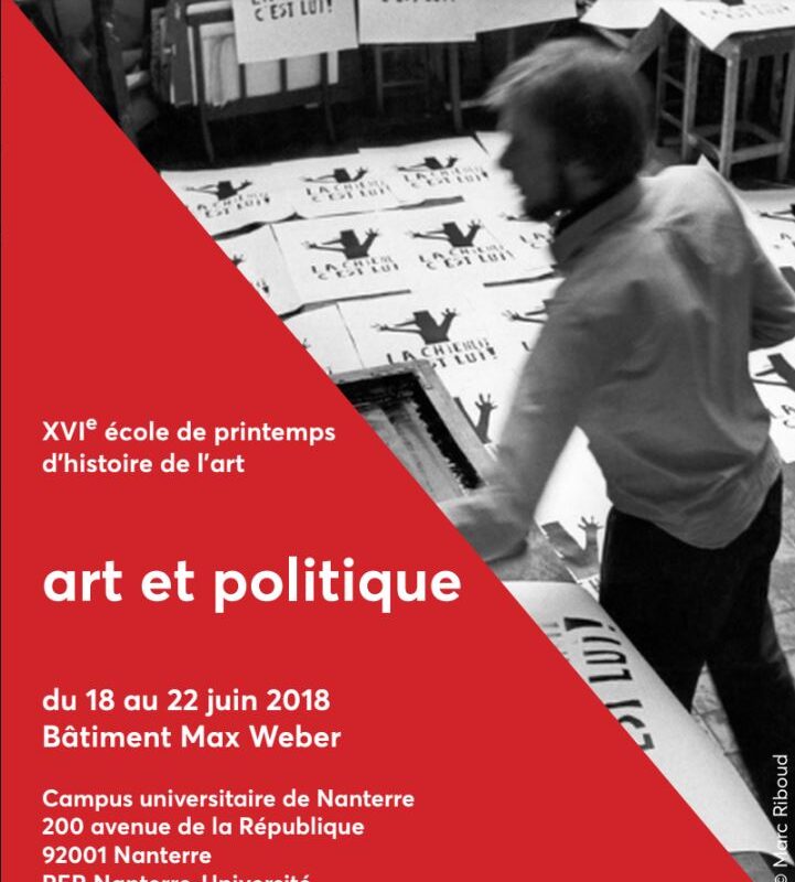 ECOLE INTERNATIONALE DE PRINTEMPS D’HISTOIRE DE L’ART – 18-22 JUIN 2018, BÂT. Max Weber (Nanterre)