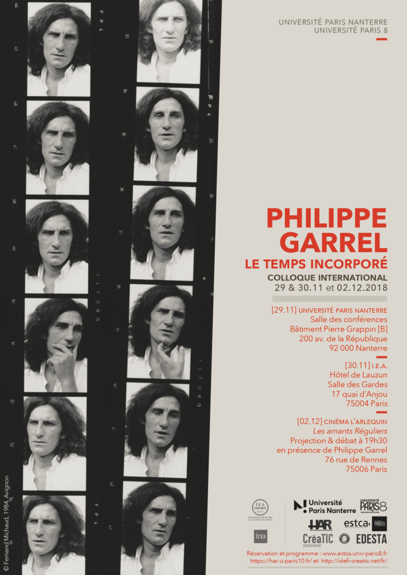 Colloque Philippe Garrel, 29-30 novembre et 2 décembre 2018